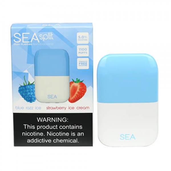SEA Split – Disposable Pod Device – Blue Razz Ice + Strawberry Ice Cream – Single / 50mg