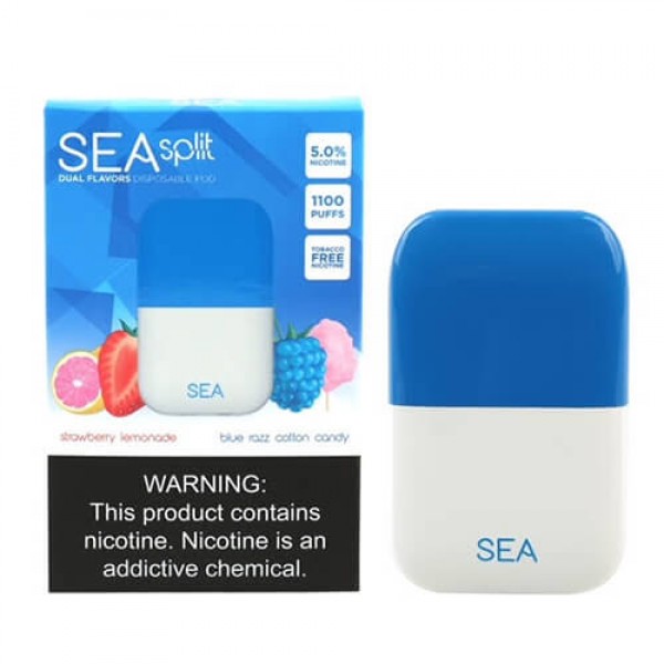 SEA Split – Disposable Pod Device – Blue Razz Cotton Candy + Strawberry Lemonade – Single / 50mg