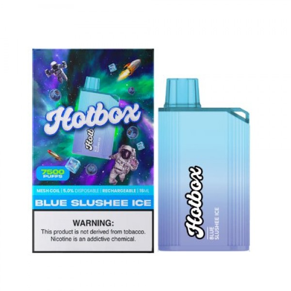 HotBox 7500 by Puff Labs – Disposable Vape Device – Blue Slushee Ice – 5 Pack (80ml) / 50mg