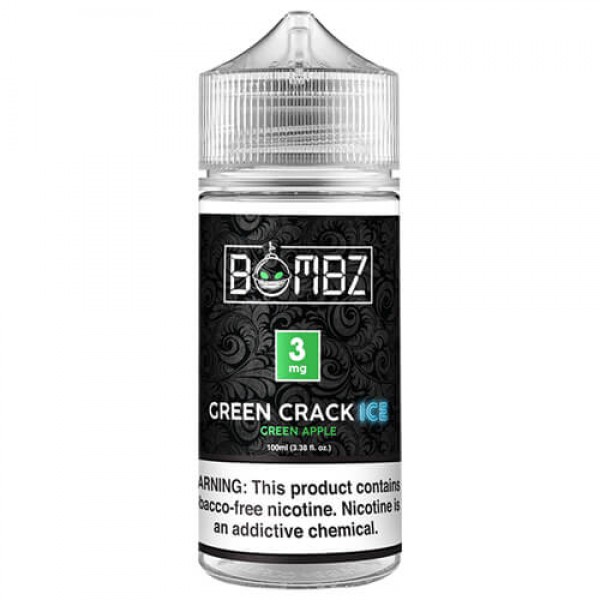Bomb Bombz Tobacco-Free E-Liquid – Green Crack ICE – 100ml / 3mg
