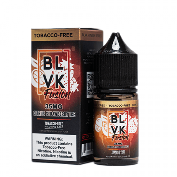 BLVK Premium E-Liquid Fusion Tobacco-Free SALTS – Citrus Strawberry Ice – 30ml / 50mg