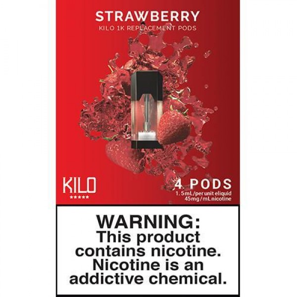 Kilo eLiquids 1K Vaporizer Device – Refill Pod – Strawberry (4 Pack) – 1.5ml / 45mg